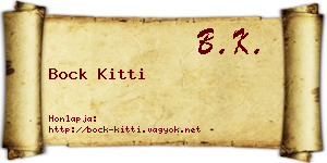 Bock Kitti névjegykártya
